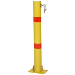 Giallo dissuasore di parcheggio con serratura a casa Garage Street decoro per auto posti di protezione palo barriera al traffico - Product Image 3
