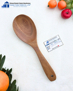 Cuillère à riz en bois d'acacia 26x7.5cm, ustensile de cuisine durable fabriqué au Vietnam - Product Image 1