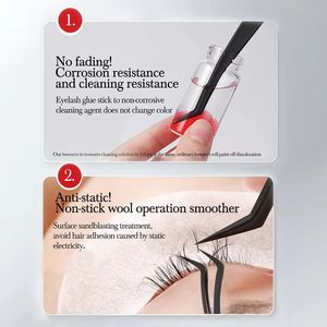 MORJE Surgical Precision Eyelash Tweezers Stainless Steel Sharp Tip No <b>Gap</b> Protective Cover Lightweight Durable - Product Image 6