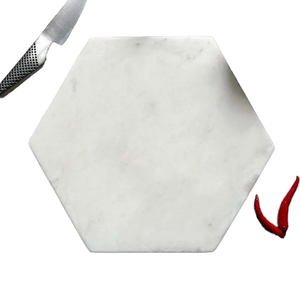 Modern <b>Ceramic</b> Marble <b>Coaster</b> Set with Brass Inlay Hexagon Shape Stylish Handmade Table Protection <b>Coasters</b> for Hotel Home - Product Image 4