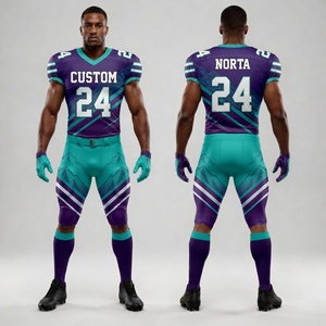 Kit d'uniforme de football américain entièrement sublimé de qualité supérieure avec tissu hyper respirant et anti-humidité, logos d'équipe personnalisés - Product Image 4