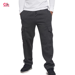 Pantalon cargo ample en coton gris foncé pour homme CARE MASTER, taille élastique avec cordon de serrage, pantalon décontracté à plusieurs poches, vêtements d'automne - Product Image 4