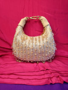 Bolso de Mano de Novia con Cuentas Doradas Hecho a Mano, Bolso de Noche Indio con Borlas de Cristal, Bolso de Mano Bordado para Boda, Tamaño Personalizado OEM - Product Image 5