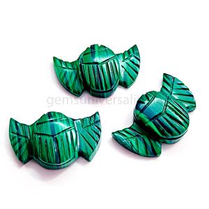 Malachite naturelle sculptée à la main scarabée avec ailes perles de pierres précieuses Malachite Boho scarabée égyptien breloques pour la fabrication de bijoux en vrac - Product Image 4