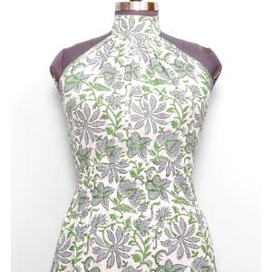 Robe longue pour femme, respirante, 100% coton, écologique, col halter, épaules dénudées, coupe évasée, imprimé floral bohème, tenue de plage estivale, robe de soirée - Product Image 3