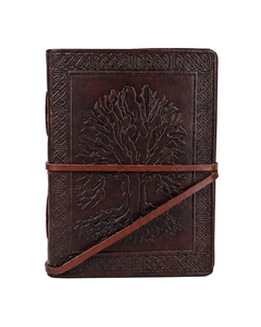 Diario de cuero hecho a mano al por mayor, auténtico cuaderno de cuero con grabado del árbol de la vida y cierre elástico, diario vintage con cubierta envolvente. - Product Image 3