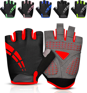 Gants de cyclisme pour hommes et femmes, demi-doigts, pour vélo de montagne, avec poignées, compatibles écran tactile, rembourrés et antidérapants - Product Image 1