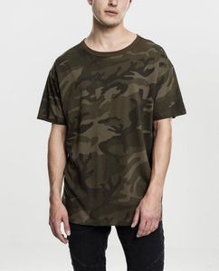 T-shirt camouflage surdimensionné pour homme, 100 % coton épais 240 GSM, coupe décontractée, fabrication OEM, vente en gros, logo personnalisé - Product Image 1