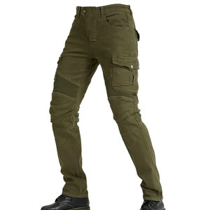 Jean de moto camouflage pour homme, coupe slim, taille haute, denim utilitaire avec protections de hanche et de genoux amovibles, respirant, toutes saisons - Product Image 1