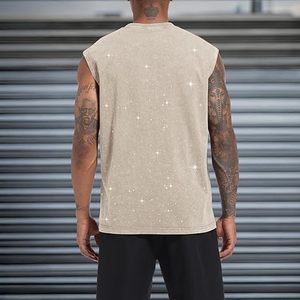 Camiseta sin Mangas de Algodón con Estampado Personalizado para Hombre, Estilo Vintage, Camiseta Deportiva, Fabricación OEM, Logotipo Personalizado - Product Image 5