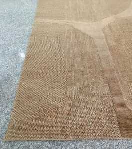 Tapis en jute artisanal écologique de designer, en fibres naturelles, jacquard patchwork, avec support en latex, techniques de tissage plat - Product Image 2