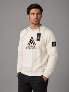 Sweat-shirt à col rond pour homme Aliroz Industry, coupe classique, en coton tricoté, respirant, manches longues, très demandé - Product Image 2