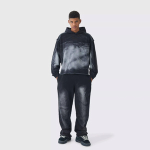 Conjunto de Sudadera con Capucha Extra Grande para Hombre, Marca Spark Clothing, 100% Algodón Transpirable, 320g, Ropa Casual de Invierno - Product Image 2