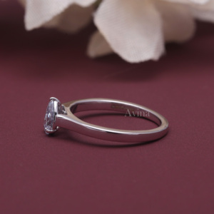 IGI Certified Pear Cut Lab Grown Diamond Engagement <b>Ring</b> 18K White / Rose & Yellow Gold Solitaire <b>Ring</b> Minimalist Bridal <b>Ring</b> - Product Image 5