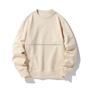 Personalizado Puff impresión algodón lujo Streetwear de gran tamaño bordado en relieve sudaderas con capucha hombres cuello redondo sudadera - Product Image 6