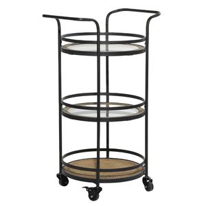 Chariot de service de bar de luxe en céramique dorée, fait main, écologique, chariot de rangement de boissons industriel haut de gamme plaqué Zahid Exports - Product Image 6