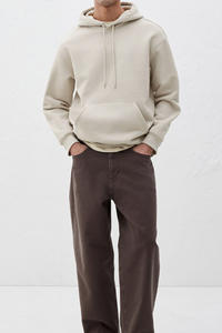 Customizable Beige Hoodie for Wholesale Orders Logo Embroidery Printing Soft Cotton Polyester Blend Personalized Bulk Orders - Product Image 3