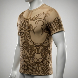 T-shirt tricoté unisexe à imprimé lettres style tribal, mode urbaine, tenue décontractée confortable, doux, moderne, 100% coton respirant - Product Image 6