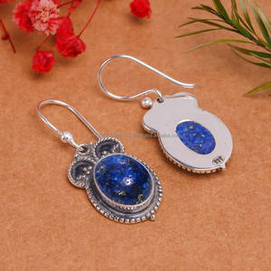 Pendiente de piedra natal de septiembre de Plata de Ley 925, pendiente de lapislázuli, regalo de cumpleaños, joyería hecha a mano, pendiente de regalo delicado - Product Image 2