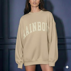 Sudadera con cuello simulado y estampado de letras personalizado para mujer, de manga larga, holgada, informal, de invierno, de secado rápido, transpirable, nueva. - Product Image 1