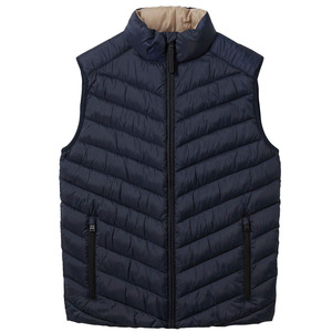 Gilet matelassé en polyester pour homme avec fermeture éclair, design imprimé et broderie de logo personnalisé, gilet chaud d'automne - Product Image 5