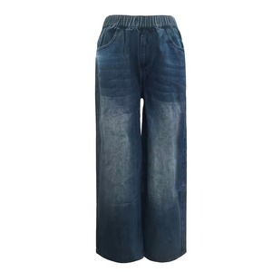 Mejor Oferta OEM Jeans Baggy de Pierna Recta de Cintura Alta con Logo Personalizado para Mujer, Ajuste Holgado, Diseño de Lazo Estilo High Street - Product Image 4