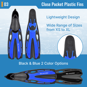Aletas de Buceo Profesionales AROPEC de PP TPR; Aletas de Snorkel con Pala Ventilada y Bolsillo para el Pie Suave; Duraderas, Cómodas, Rígidas de 2mm - Product Image 4