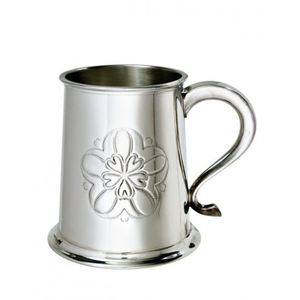 Jarra de Cerveza Vintage de Acero Inoxidable con Asa, Jarra Metálica con Flores en Relieve, Logotipo Personalizado, Grabado Personalizado, Taza para Café o Té - Product Image 1