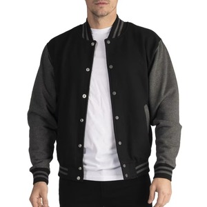 Blouson universitaire unisexe grande taille en laine d'hiver, col montant, patchwork, à capuche, style vintage Letterman, Bomber universitaire - Product Image 4