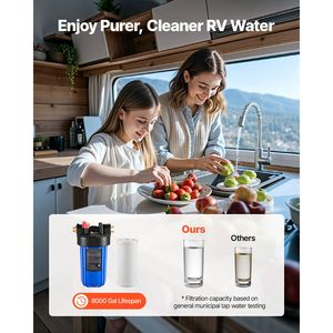 Sistema di filtrazione dell'acqua per camper con cartuccia sostituibile, sistema di filtraggio dell'acqua per esterni per rimuovere sedimenti, cloro e bromo - Product Image 6