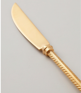 Ensemble de couverts dorés avec manches en jade vert, cuillère, fourchette et couteau élégants pour une décoration de table haut de gamme - Product Image 2