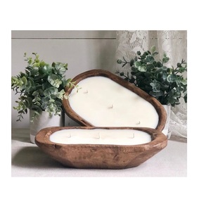 Bol à bougie en bois rustique écologique personnalisé, en cire de soja, à plusieurs mèches, en bois naturel, pour bougies parfumées, prix usine en gros - Product Image 6