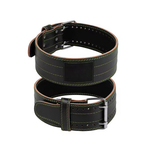 Adjustable Breathable 13mm Leather <b>Weight</b> Lifting <b>Belt</b> Professional Protection for Body Building Strength <b>Training</b> Unisex Buckle - Product Image 3