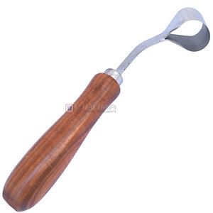 Cuchillo de Herrador Suizo de Doble Filo de 7 Pulgadas, Hoja Curva, Mango Redondo de Madera, para Mano Derecha, Herramienta Multiusos para Ganado - Product Image 1