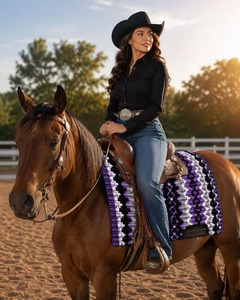 EQUIPRO - Sudadero Clásico de Fieltro de Lana Rosa, Modelo Personalizable, Tejido a Mano, Protector de Silla de Montar para Caballos - Product Image 2
