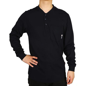 Camisa de Manga Larga Unisex Resistente al Fuego, Transpirable, de Algodón, Ignífuga, Ropa de Trabajo de Seguridad Industrial, Color Azul Marino - Product Image 5