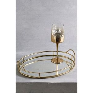 Octagonal Gold Metal Glass Tray Decorative <b>Mirrored</b> Serving Tray Modern Glass <b>Box</b> Jewelry Display for Wedding Hotel Supply Plate - Product Image 4