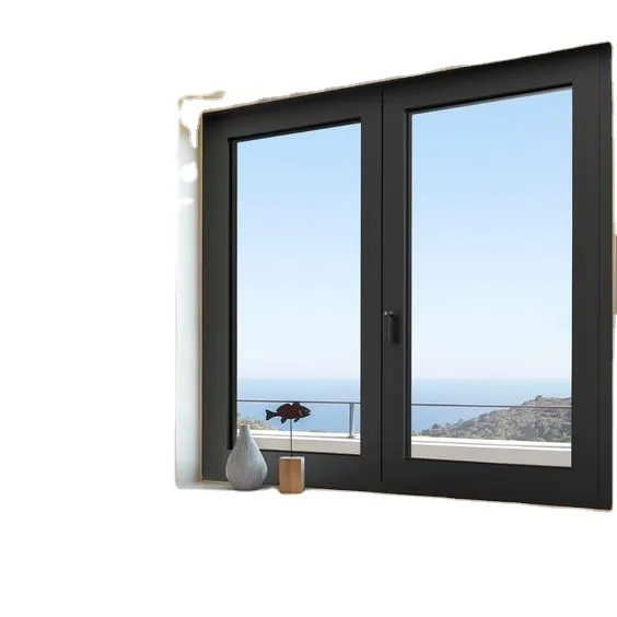 Latest Double Glazed Aluminum Sliding Windows: High Quality Kitchen Design with Light Blue Tinted Glass