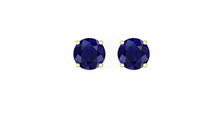 Boucles d'oreilles clous en or massif 14k 18k avec rubis taille ronde 1 carat, fermoir à vis, bijoux fins pour femme, cadeau, soirée, usage quotidien - Product Image 1