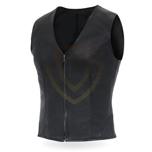 Chaleco de moto para mujer, estilo motero, cortavientos, transpirable, ecológico, con cuello en V y cierre de cuero. - Product Image 6