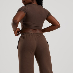 Pantalones Deportivos de Pierna Recta Cómodos para Mujer con Logotipo Personalizado al por Mayor, Pantalones Deportivos de Felpa Suave para Mujer, Pantalones y Pantalones de Chándal para Mujer - Product Image 4