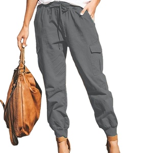2022 dernière conception femmes qualité supérieure 100% coton pantalon personnalisé couleur taille Style coupe ajustée plat avant été ODM - Product Image 3