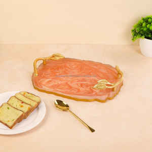 Juego de posavasos de bandeja para servir de resina de diseñador hecho a mano de alta calidad personalizado para restaurantes caseros madera ecológica para India - Product Image 5