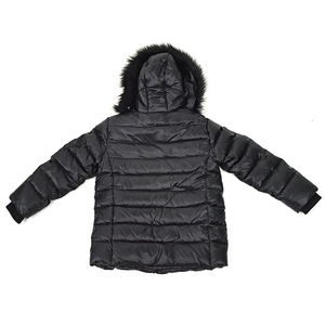 Veste d'hiver rembourrée en duvet pour homme, noire, à capuche, avec garniture en fourrure, coupe-vent, coupe régulière, fermeture éclair, style décontracté - Product Image 6