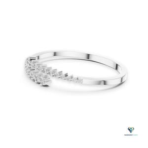 1.96 CT White <b>Gold</b> Round Lab Grown Diamond Bypass Bracelet in 18K <b>Solid</b> <b>Gold</b> - Product Image 2