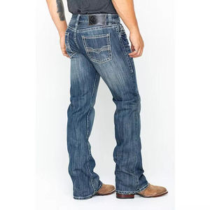 Custom <b>Men</b> Straight Fit Denim Jeans Premium Cotton <b>Stretch</b> Casual Pants OEM Apparel Manufacturer Private Label Wholesale - Product Image 2