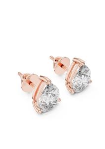 Boucles d'oreilles clous en diamant de laboratoire taille poire, plaqué or 9 carats, en acier inoxydable, forme goutte d'eau, pour femme - Product Image 2
