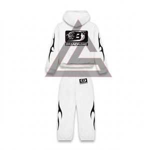 Nouvel Arrivage Ensemble de Survêtement Unisexe Personnalisé Délavé à l'Acide, Style Streetwear Décontracté Vintage, Sweat à Capuche Oversize et Pantalon de Survêtement Ample, 2 Pièces 100% Coton - Product Image 2