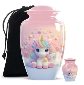 Pastel Unicorn <b>Ash</b> Urn Decorative Cremation Vase Stainless Steel Memorial <b>Keepsake</b> <b>for</b> Home Display - Product Image 2