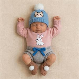 Tenue de style de vie pour bébé, vêtements tricotés pour nourrissons, conçus pour un confort hivernal, fabrication avec marque personnalisée - Product Image 1